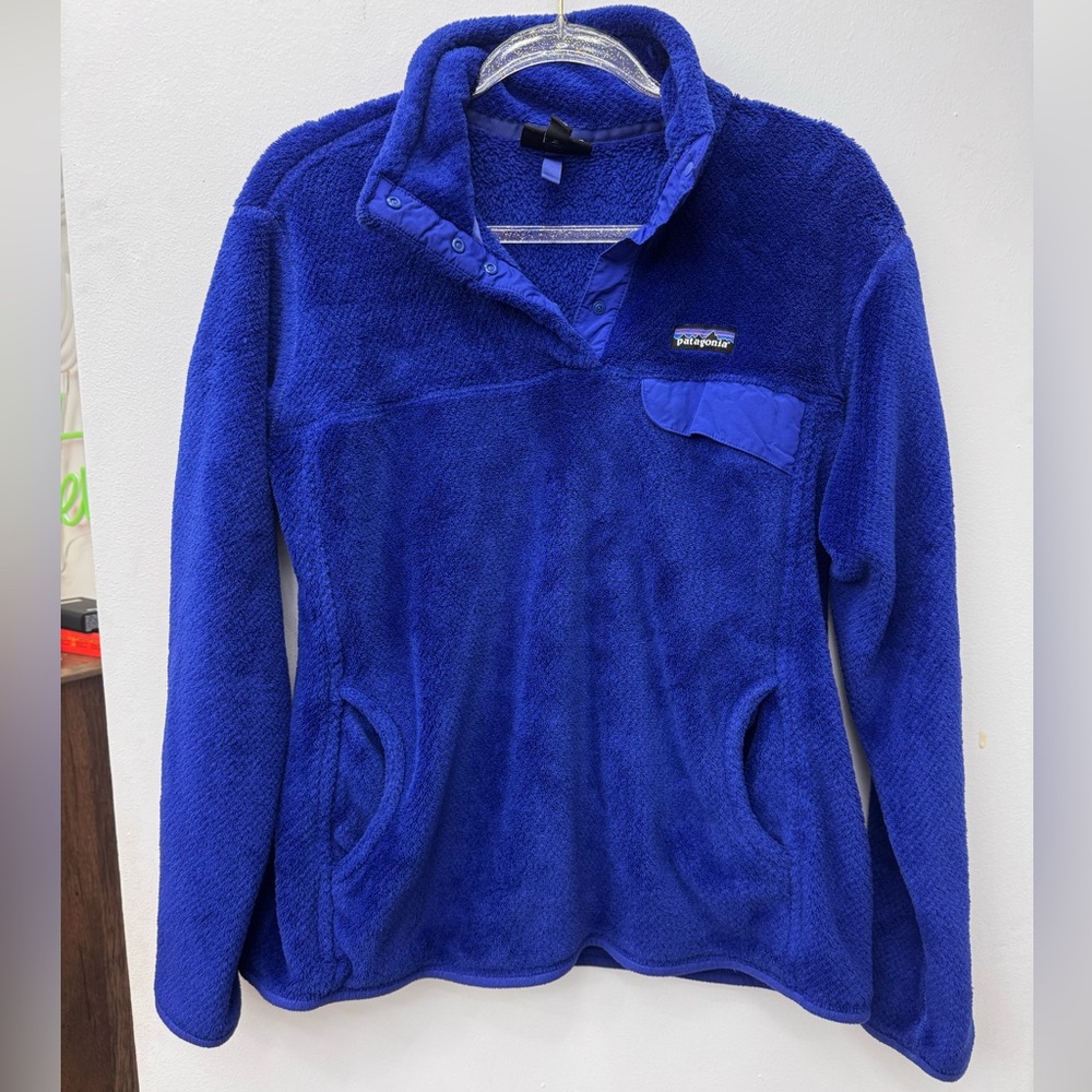 Patagonia Royal Blue Snap-T Re-tool Pullover Fleece Womens XL
